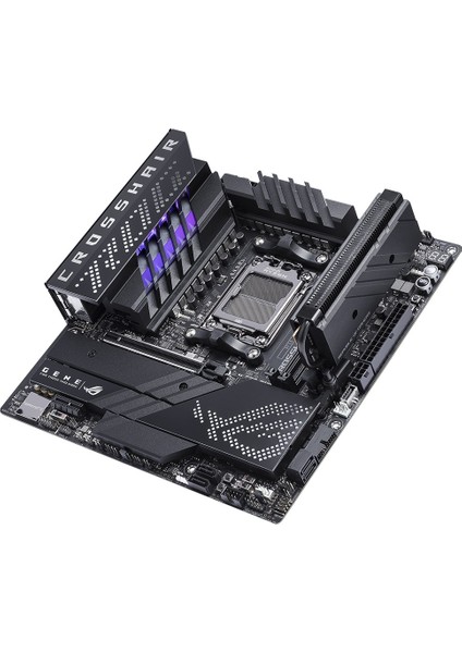 Rog Crosshaır X670E Gene Amd X670 Am5 Ddr5 6400 2Xusb4(Thunderbolt) 3X M2 Usb3.2 Wifi 6E Aura Rgb 2.5Gbit Lan Matx (Rog Crosshaır X670E Gene) Anakart