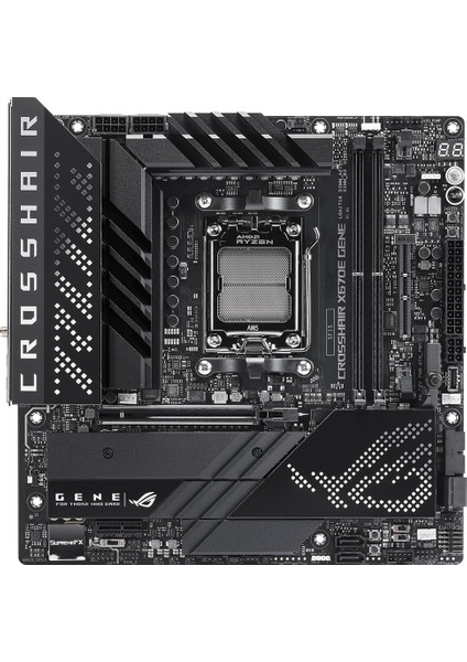Rog Crosshaır X670E Gene Amd X670 Am5 Ddr5 6400 2Xusb4(Thunderbolt) 3X M2 Usb3.2 Wifi 6E Aura Rgb 2.5Gbit Lan Matx (Rog Crosshaır X670E Gene) Anakart
