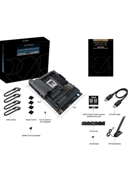 Proart X670E-Creator Wıfı Amd X670 Am5 Ddr5 6400 2Xusb4(Thunderbolt) Hdmı 4X M2 Usb3.2 Wifi 6E Aura Rgb 10Gbit + 2.5Gbit Lan Atx (Proart X670E-Creator Wıfı) Anakart