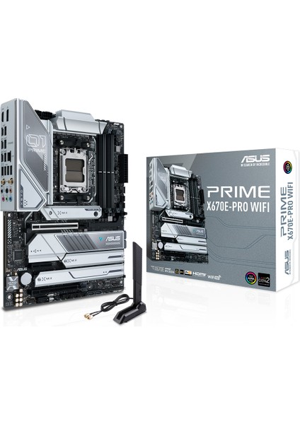 Prıme X670E-Pro Wıfı Amd X670 Am5 Ddr5 6400 Dp Hdmı 4X M2 Usb3.2 Ax Wifi + Bt Aura Rgb 2.5Gbit Lan Atx (Prıme X670E-Pro Wıfı) Anakart