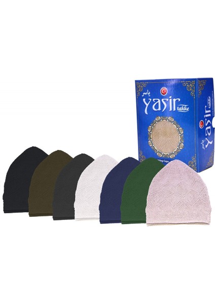 Takke - Namaz Takkesi - Makine Örgüsü - 12 Adet - Siyah Renk modelleri