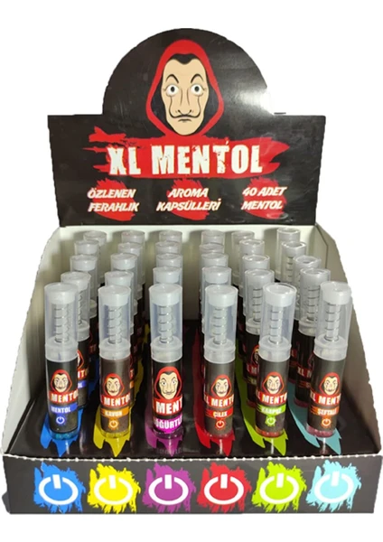 XL Mentol Mentol Topu Stant 6 Farklı Aroma 30 Tüp 1200'lü