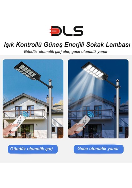 1000 Güneş Enerjili Solar Bahçe Çevre Sokak Lambası Dls