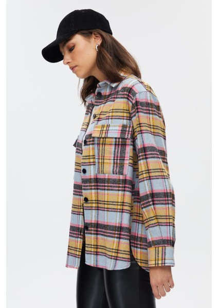 Ekose Cebi Kapaklı Kadın Gömlek fırsatları