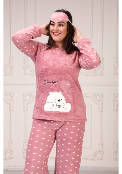 Ayıcık Baskılı Polar Pijama Takım modelleri
