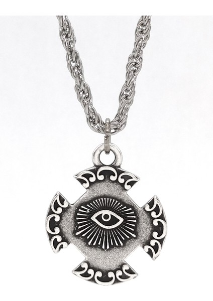 Ornate Mistik Göz Figürlü Gothic Kolye Antik Gümüş Kaplama modelleri