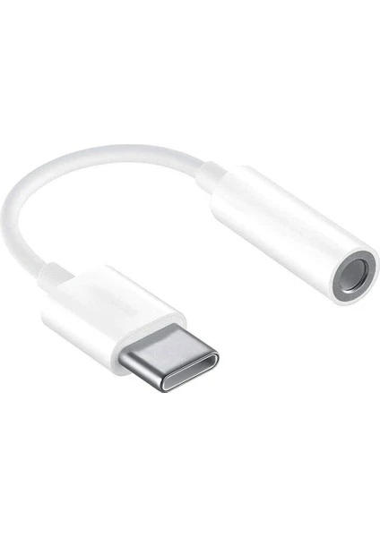 Type-C (Usb C) To 3.5mm Aux Dönüştürücü Adaptör Kulaklık Dönüştürücü Beyaz