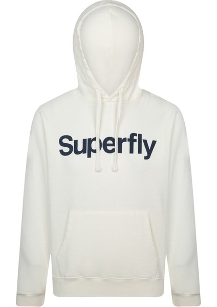 Men Kapş Sweat Beyaz Erkek Sweatshirt 23139-17