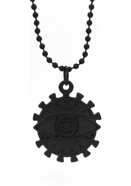 Şans Gözü Nazar Kolye Siyah Renk Top Zincirli