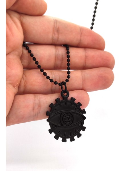 Şans Gözü Nazar Kolye Siyah Renk Top Zincirli fiyatları