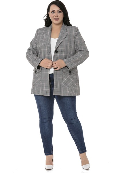 Büyük Beden Kuşaklı Düğmeli Kapaklı Cepli Astarlı Blazer Siyah Pembe Ceket fiyatları
