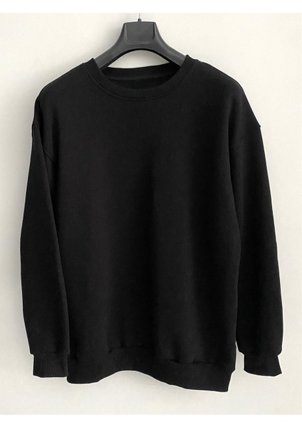 Unisex 3 Iplik Şardonlu Pamuk Oversize Sweatshirt
