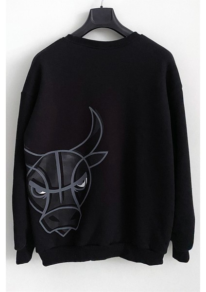 Erkek Siyah 3 Iplik Şardonlu Pamuklu Oversize Sweatshirt fiyatları