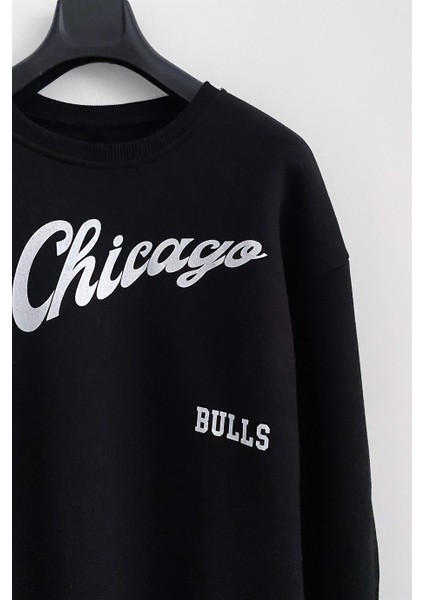 Erkek Siyah 3 Iplik Şardonlu Pamuklu Oversize Sweatshirt fırsatları