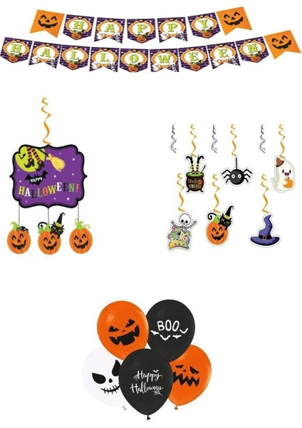 Çıtı Pıtı Store Halloween Cadılar Bayramı Balonlu Asma Süs Set