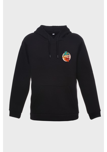 Dinamit Minimal Baskili Kapüşonlu Üç Iplik Sweatshirt Oversize Hoodie