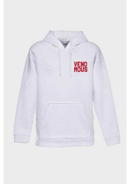 Venamous Sirt Baskili Kapüşonlu Üç Iplik Sweatshirt Oversize Hoodie fiyatları