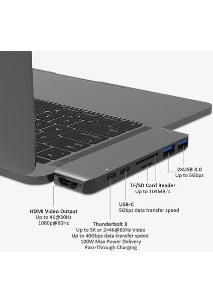 Macbook Air M2 Uyumlu Type-C Hub