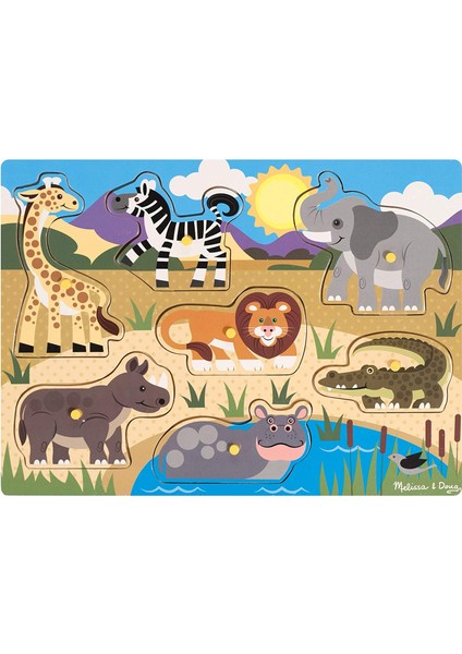 Melissa Doug Ahşap Tutmalı Yapboz - Safari (Yeni)