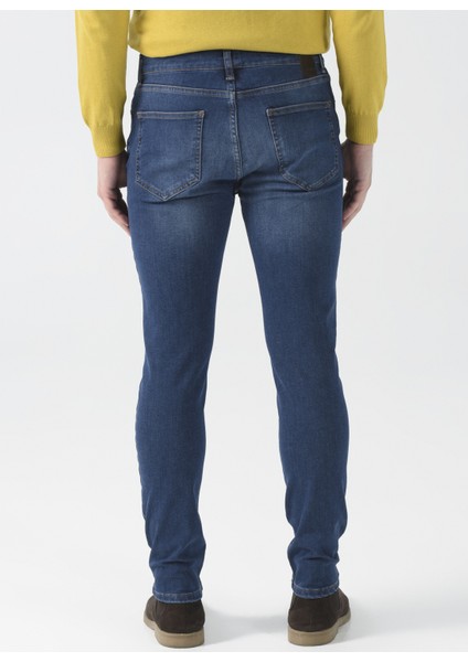 Düşük Bel Dar Paça Skinny Fit İndigo Erkek Denim Pantolon FAB 11 indirimleri