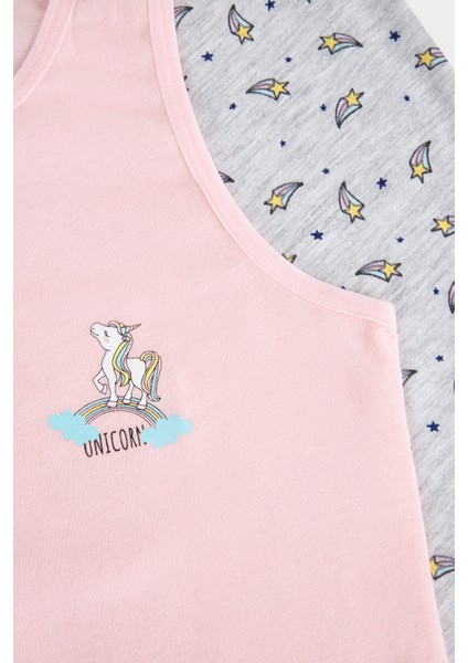 Çok Renkli Kız Çocuk G.unicorn 2li Atlet