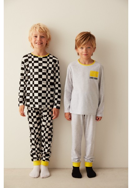 Çok Renkli Boys Skate Life 2li Pijama Takımı