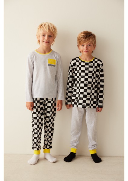 Çok Renkli Boys Skate Life 2li Pijama Takımı