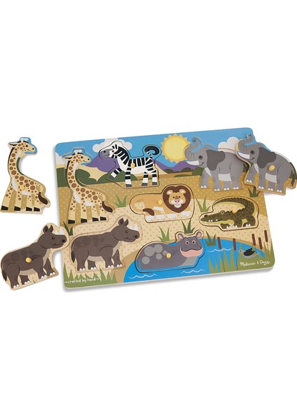 Melissa Doug Ahşap Tutmalı Yapboz - Safari (Yeni)