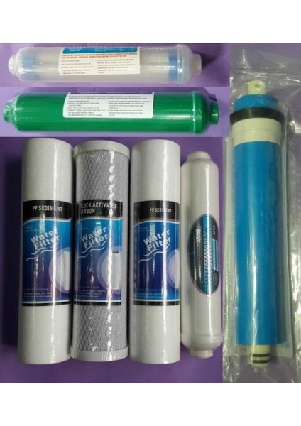 7 Li Filtre Seti Takim Alkali + Detox Su Arıtma Cihazları Filtresi