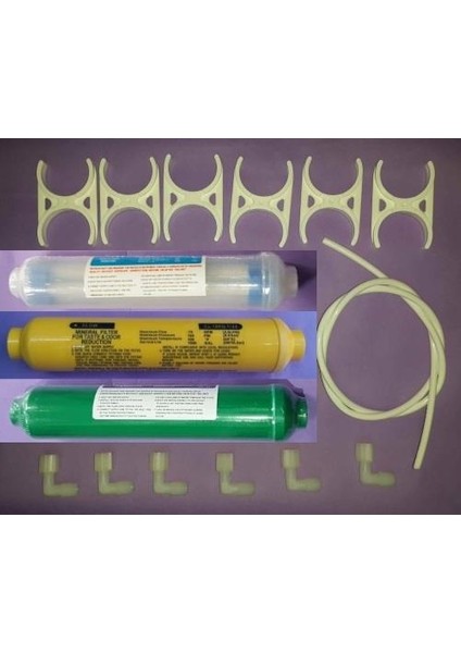 Su Arıtma Cihazı Filtresi Alkali Ve Mineral Ve Detox Filtresi 6 - 7 - 8 Aşama Tam Set Bağlantılı