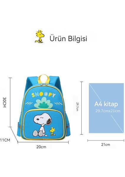 Sevimli Snoopy Anaokulu Okul Çantası 1-6 Yaşında (Yurt Dışından)