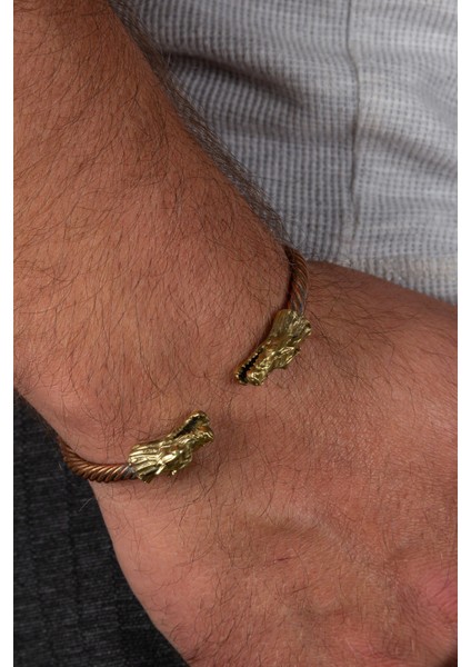 Özel Tasarım Ejderha Başlı Viking Bilekliği, Ayarlanabilir Bileklik fiyatları