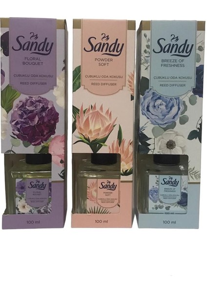 Bambu Çubuklu Oda Kokusu 3 x 100 ml (Pudra-Çiçek-Okyanus)