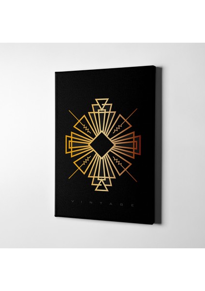Soyut Geometrik Minimalist Gold Beşgen Kanvas Tablo