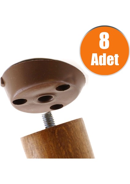 Mobilya Masa Sehpa Ayağı Bağlantı Aparatı Açılı Dereceli Ayak Tabanı Kahverengi (8 Adet)