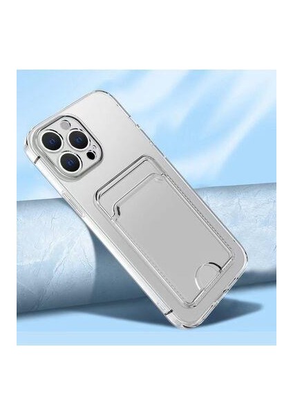 Apple iPhone 13 Pro Kılıf Kartlıklı Şeffaf Setra Clear Silikon Kapak