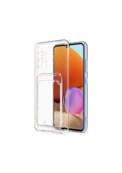 Samsung Galaxy A52 Kılıf Kartlıklı Şeffaf Setra Clear Silikon Kapak