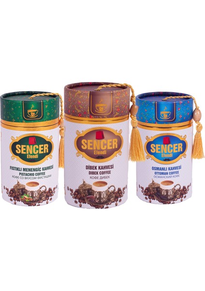 3'lü Kahve Set 3x250 gr (Dibek-Fıstıklı Menengiç-Şehzade Osmanlı Kahvesi)