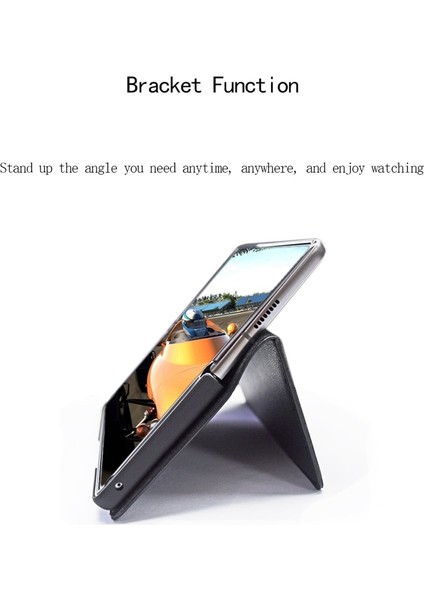 Samsung Galaxy Z Fold 2 Ayrılabilir Kart Yuvası Pu Deri Tam Darbeye Dayanıklı Koruma Cep Telefonu Kılıfı Kapağı (Yurt Dışından)