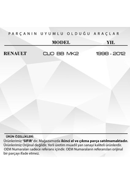 Alpha Auto Part Renault Clio 2 Için Ön Kapı Içten Açma Teli