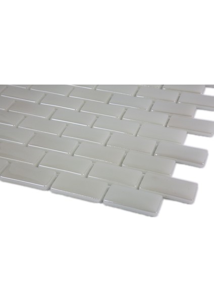 Mutfak, Banyo, Havuz, Sauna, Spa ve Tüm Yüzeyler Için 25X50 mm Beyaz Cam Mozaik. fiyatları