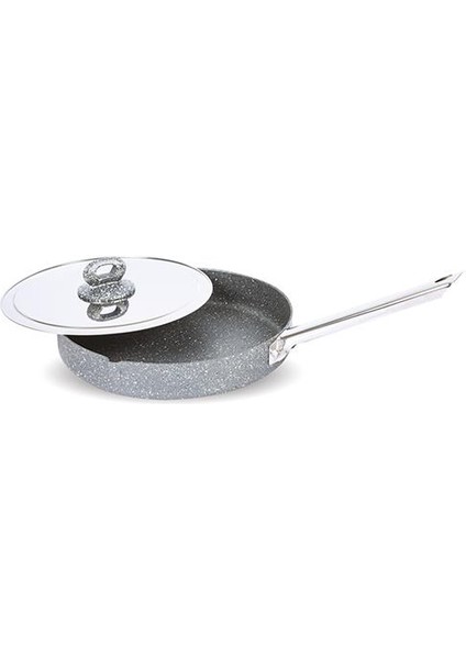 G3018 Granit Kapaklı Balık-Gözleme Tavası 32 cm Gri
