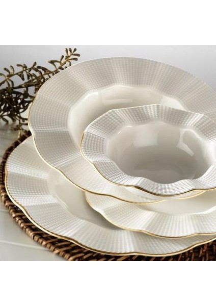 Milenda 83 Prç Mat File Yaldızlı Krem Yemek Tkm fırsatları