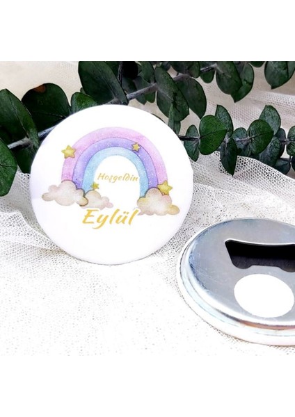 15 Adet Morlu Gökkuşağı Kız Bebek Açacak Magnet Lik