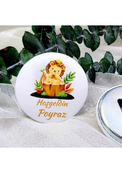 15 Adet Aslancık Baskılı Açacak Magnet Yenidoğan Lik