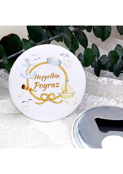 15 Adet Denizci Desenli Erkek Bebek Metal Yenidoğan Açacak Magnet