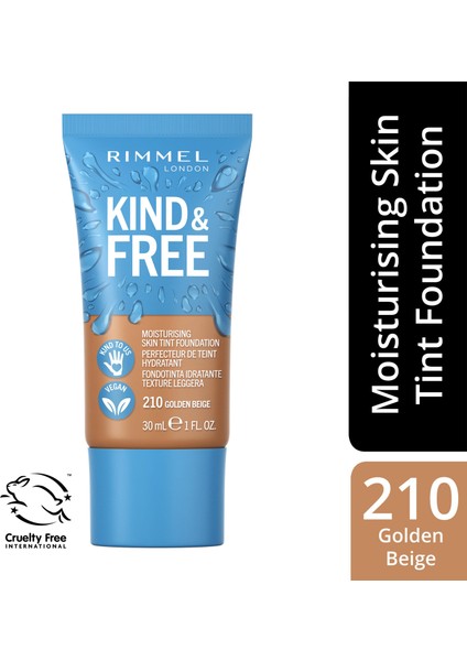 Fondöten Kind Free Foundation Golden Beige NO:210