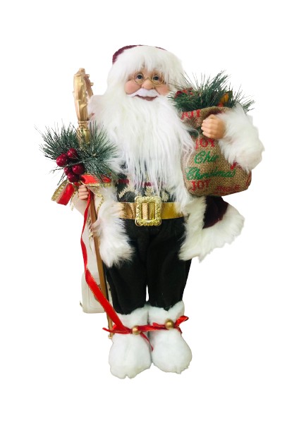 Yılbaşı Figür Noel Baba (Bordo-Beyaz) 45CM