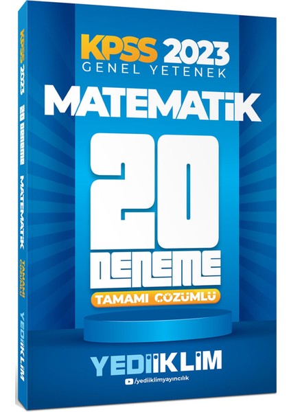 2023 KPSS Genel Yetenek Matematik Tamamı Çözümlü 20 Deneme