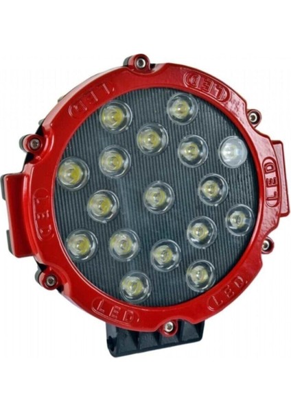 51 Watt 17 Ledli Off Road Sis Gündüz Farı Projektör Lambası 17 cm